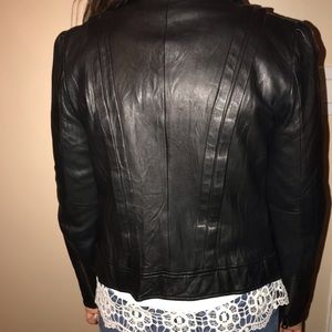 Guess leather, ruffle jacket